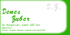 denes zuber business card